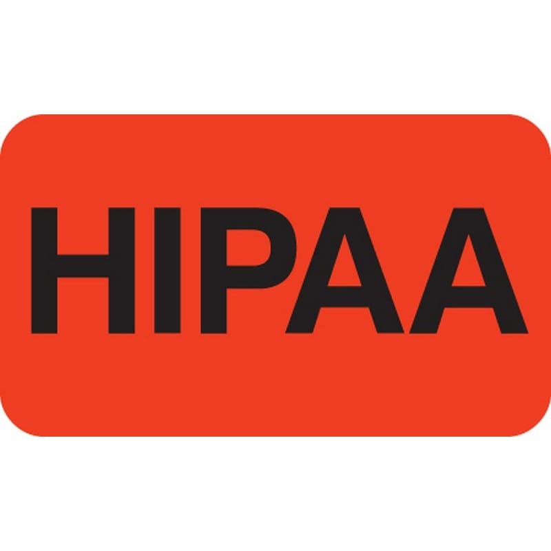 HIPAA Labels, HIPAA - Red, 1-1/2" X 7/8" (Roll of 250)