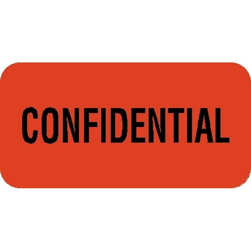 HIPAA Labels, Confidential - Red, 1.5" X .75" (Roll of 250)