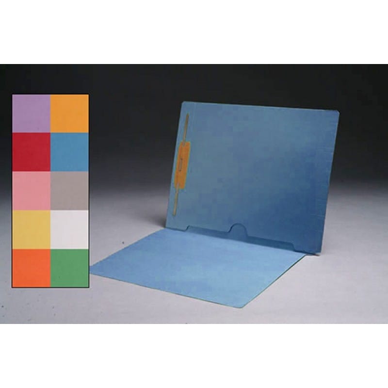 11pt Dark Blue Folders, Full Cut END TAB, Letter Size, Full Back Pocket, Fastener Pos #1 (Box of 50) - Image 2