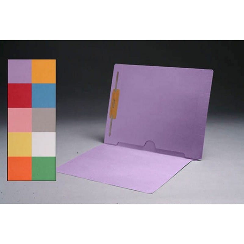 11pt Lavender Folders, Full Cut END TAB, Letter Size, Full Back Pocket, Fastener Pos #1 (Box of 50) - Image 2