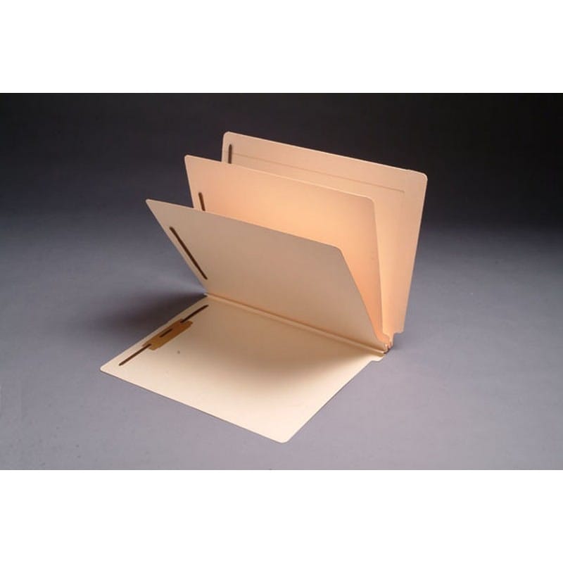 14pt Manila Classification Folders, Full Cut END TAB, Letter Size, 2 Divider (Box of 15)