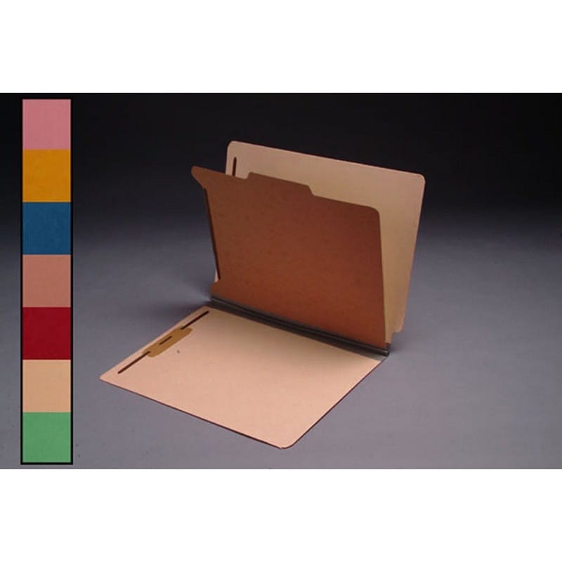 18pt Color Classification Folders, Full Cut END TAB, Letter Size, 1 Divider, Duo Fasteners (Box of 15) - Image 7