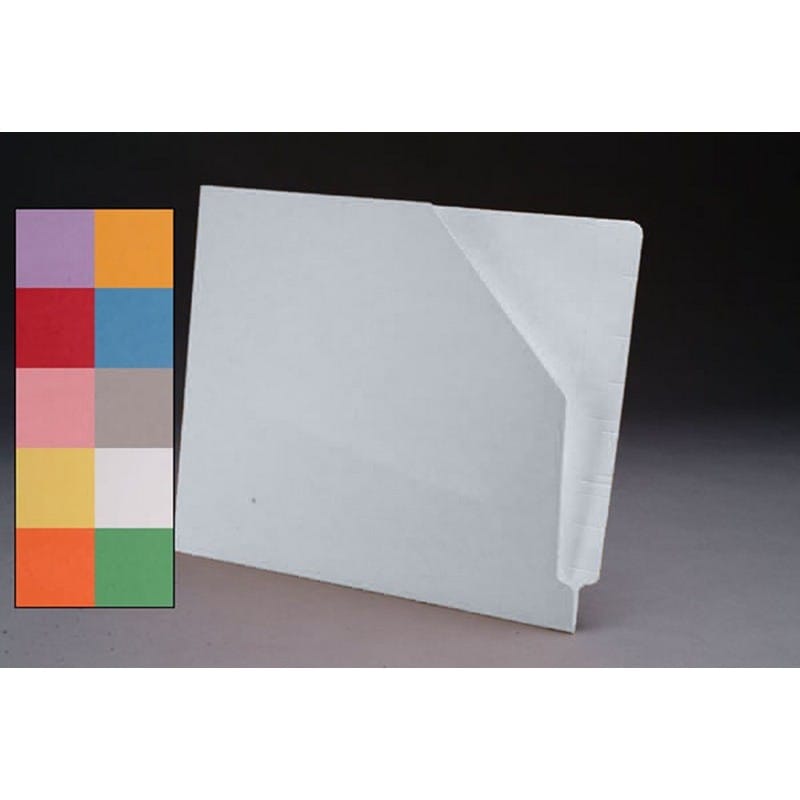 11pt White Pocket, Full Cut END TAB, Letter Size, Slant Cut Front (Box of 100)