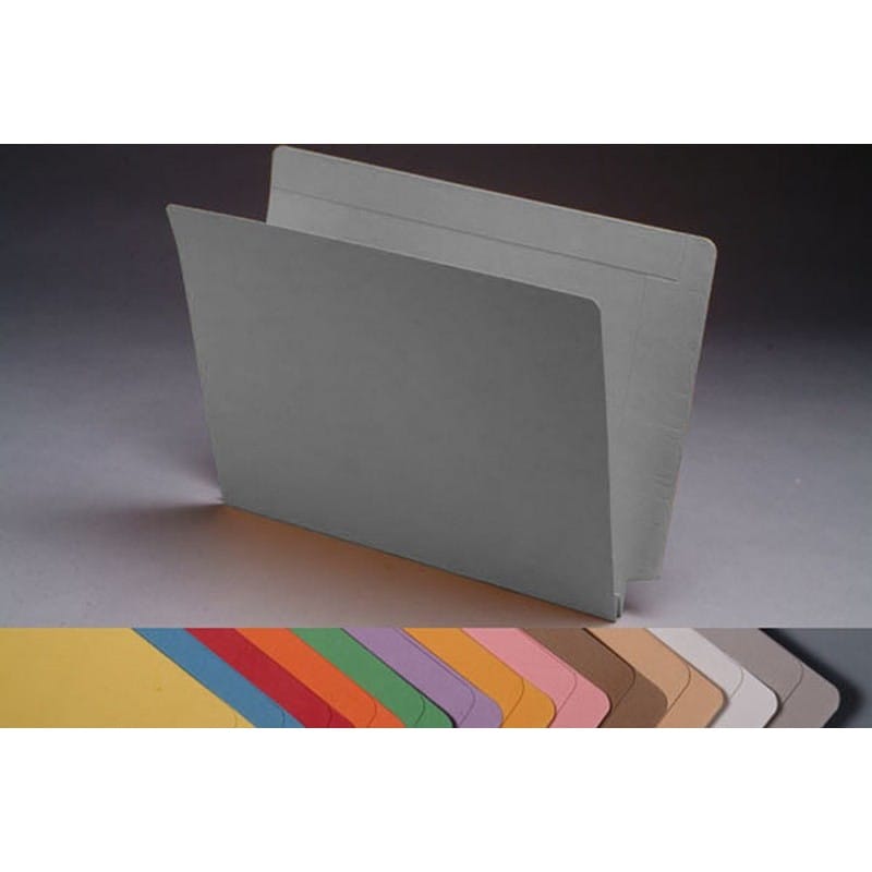 14pt Gray Folders, Full Cut 2-Ply END TAB, Letter Size, 1-1/2" Expansion (Box of 50) - Image 2