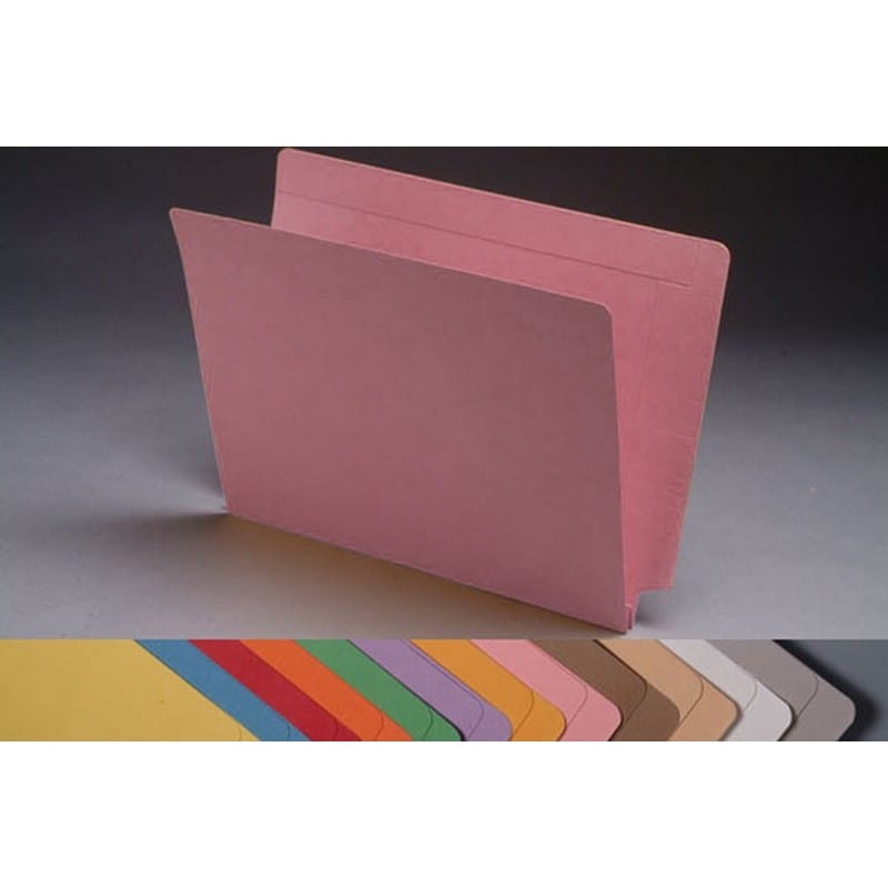 14pt Pink Folders, Full Cut 2-Ply END TAB, Letter Size, 1-1/2" Expansion (Box of 50)