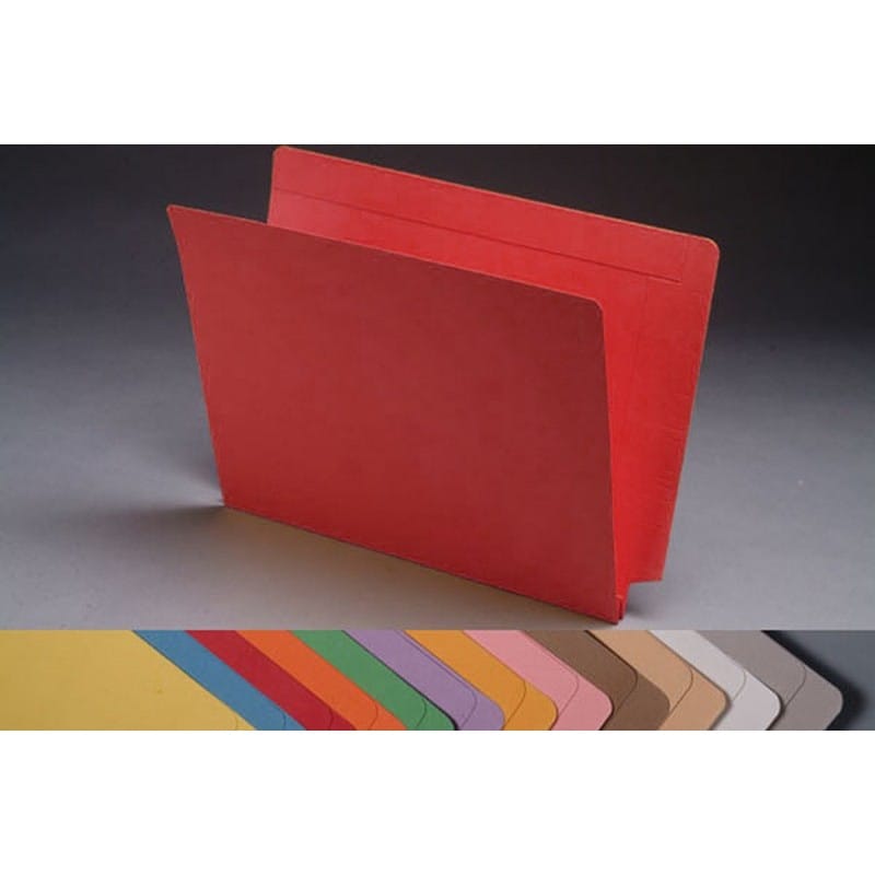 14pt Red Folders, Full Cut 2-Ply END TAB, Letter Size, 1-1/2" Expansion (Box of 50)