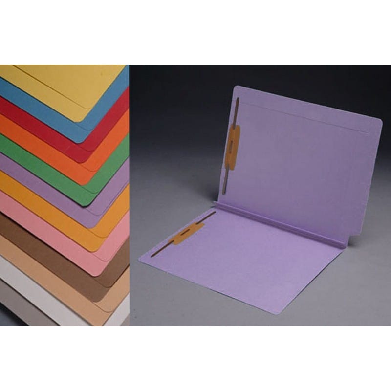 14pt Lavender Folders, Full Cut 2-Ply END TAB, Letter Size, Fastener Pos #1 & #3, 1-1/2" Expansion (Box of 50)