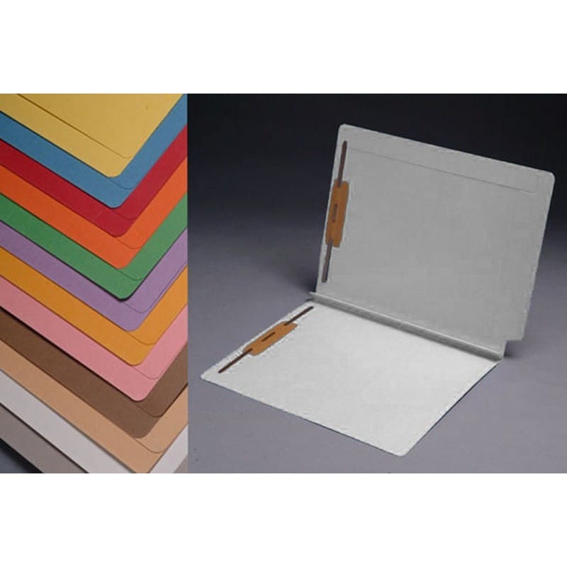 14pt White Folders, Full Cut 2-Ply END TAB, Letter Size, Fastener Pos #1 & #3, 1-1/2" Expansion (Box of 50) - Image 2