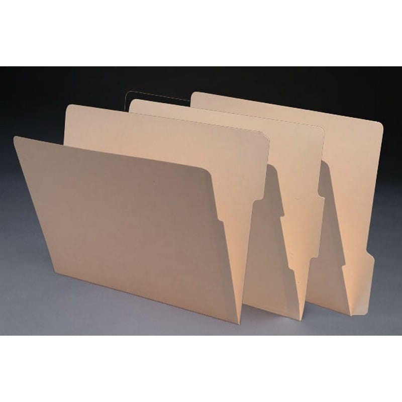 11pt Manila Folders, 1/3 Cut Assorted 2-Ply END TAB, Letter Size (Box of 100)