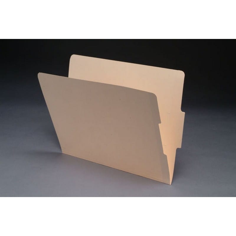 11pt Manila Folders, 1/3 Cut Middle 2-Ply END TAB, Letter Size (Box of 100)