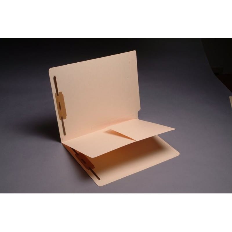 11pt Manila Folders, Full Cut END TAB, Letter Size, 1 Pocket Style Divider Installed (Box of 50) - Image 2