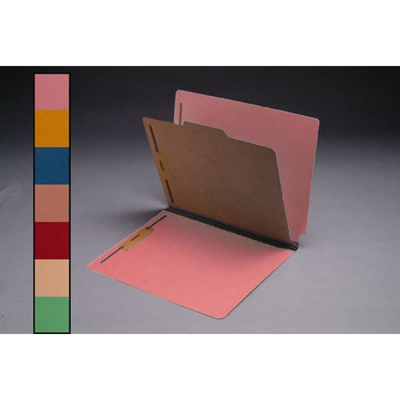 18pt Color Classification Folders, Full Cut END TAB, Letter Size, 1 Divider, Bonded Fasteners (Box of 15) - Image 7