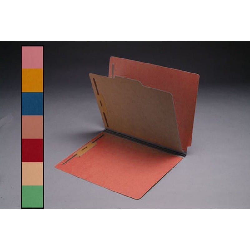 18pt Color Classification Folders, Full Cut END TAB, Letter Size, 1 Divider, Bonded Fasteners (Box of 15) - Image 5