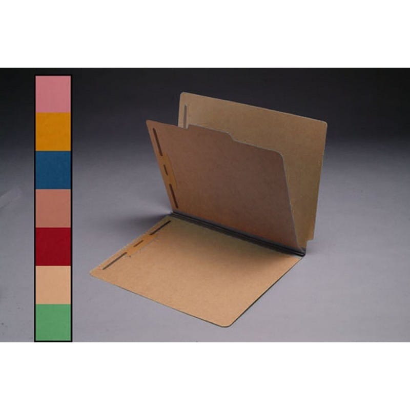 18pt Color Classification Folders, Full Cut END TAB, Letter Size, 1 Divider, Bonded Fasteners (Box of 15) - Image 8