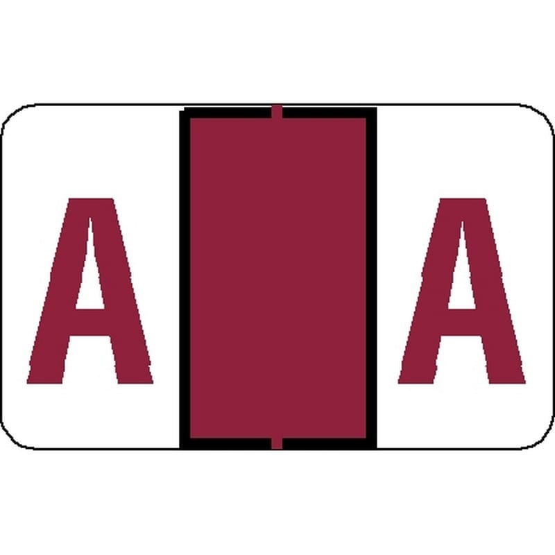 Tab Compatible "A" Labels, Vinyl Stock, 1" X 1.25" Individual Letters - Roll of 500