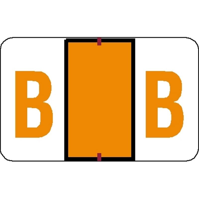 Tab Compatible "B" Labels, Vinyl Stock, 1" X 1.25" Individual Letters - Roll of 500