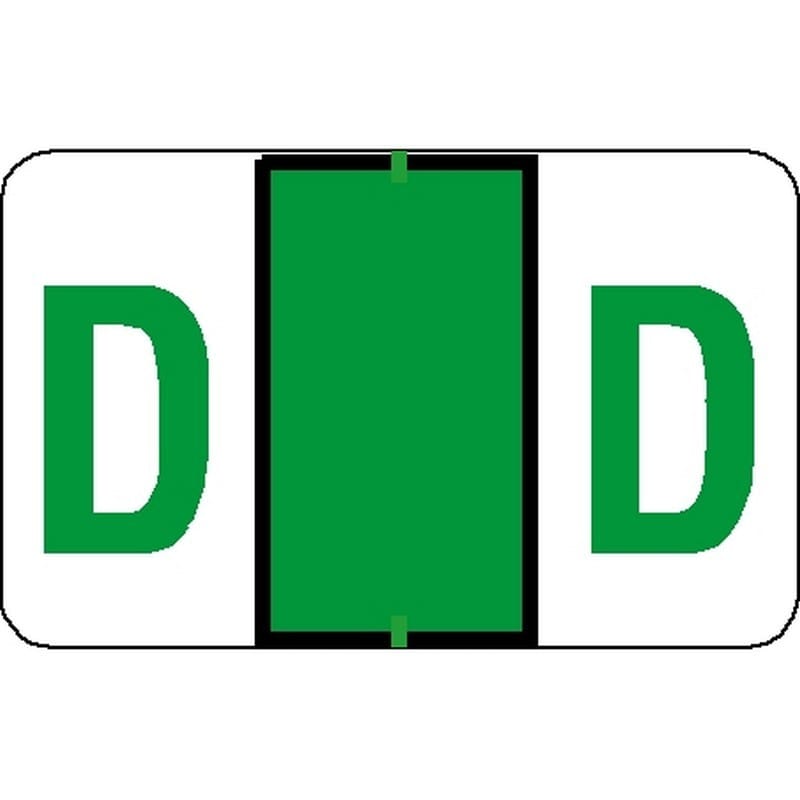 Tab Compatible "D" Labels, Vinyl Stock, 1" X 1.25" Individual Letters - Roll of 500