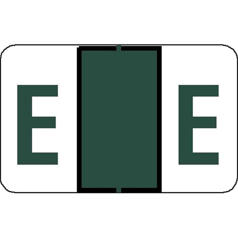 Tab Compatible "E" Labels, Vinyl Stock, 1" X 1.25" Individual Letters - Roll of 500