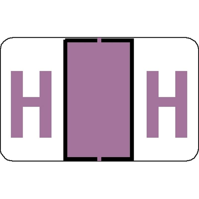 Tab Compatible "H" Labels, Vinyl Stock, 1" X 1.25" Individual Letters - Roll of 500