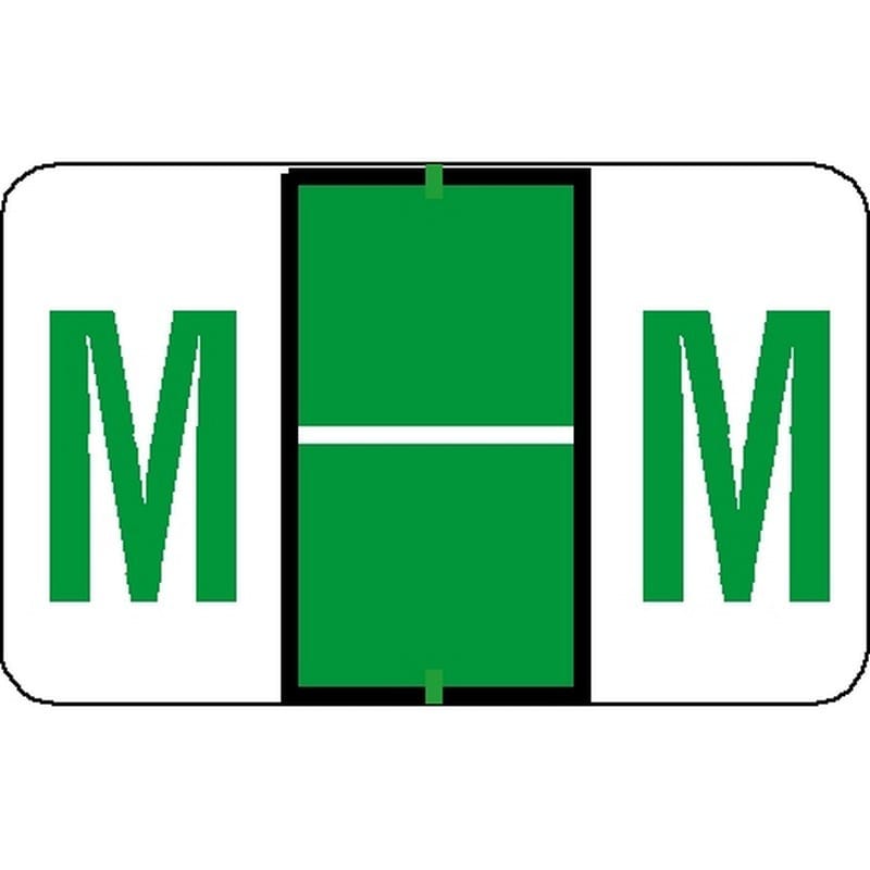 Tab Compatible "M" Labels, Vinyl Stock, 1" X 1.25" Individual Letters - Roll of 500
