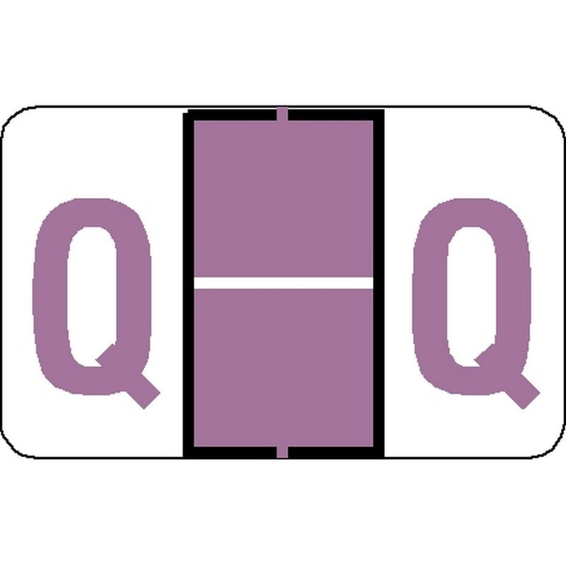 Tab Compatible "Q" Labels, Vinyl Stock, 1" X 1.25" Individual Letters - Roll of 500