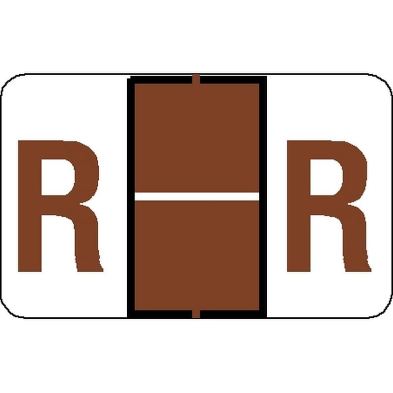 Tab Compatible "R" Labels, Vinyl Stock, 1" X 1.25" Individual Letters - Roll of 500