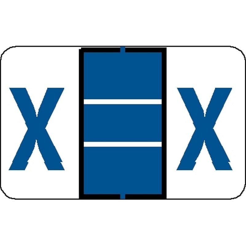 Tab Compatible "X" Labels, Vinyl Stock, 1" X 1.25" Individual Letters - Roll of 500