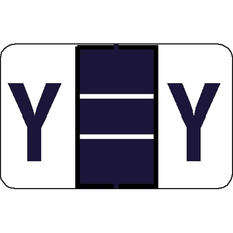 Tab Compatible "Y" Labels, Vinyl Stock, 1" X 1.25" Individual Letters - Roll of 500