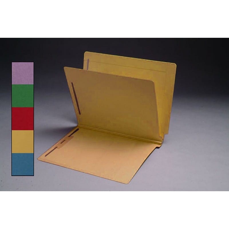 14pt Yellow Classification Folders, Full Cut END TAB, Letter Size, 1 Divider (Box of 25)