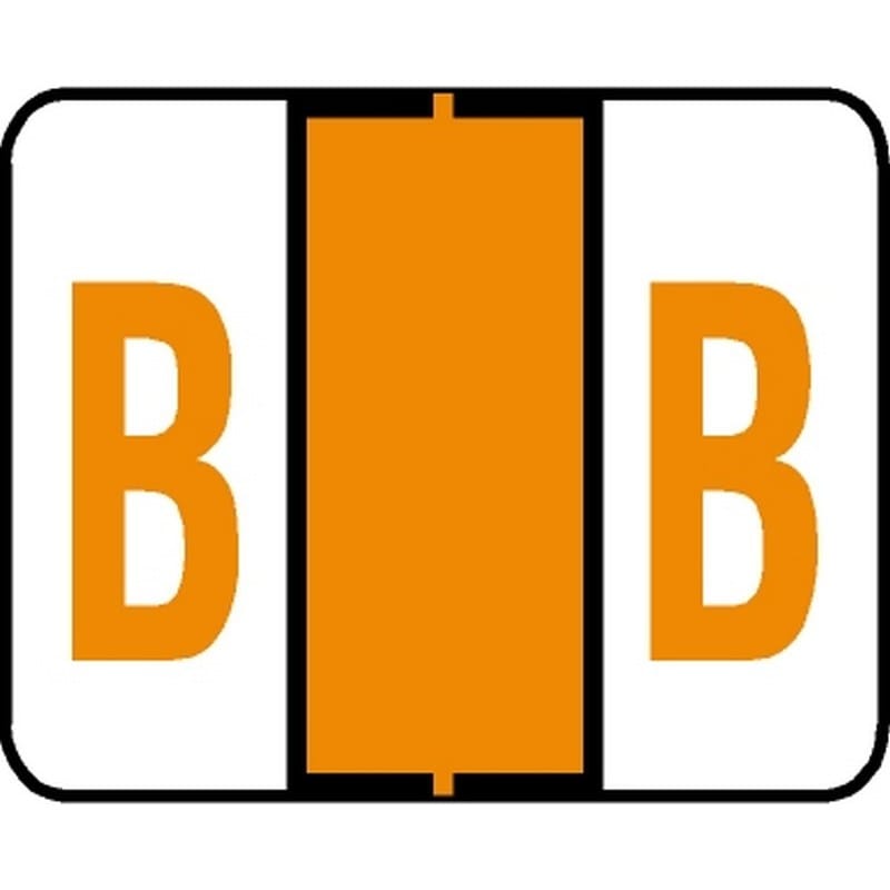 Tab Compatible "B" Labels, Vinyl Kimdura Stock, 1" X 1.25" Individual Letters - Roll of 500