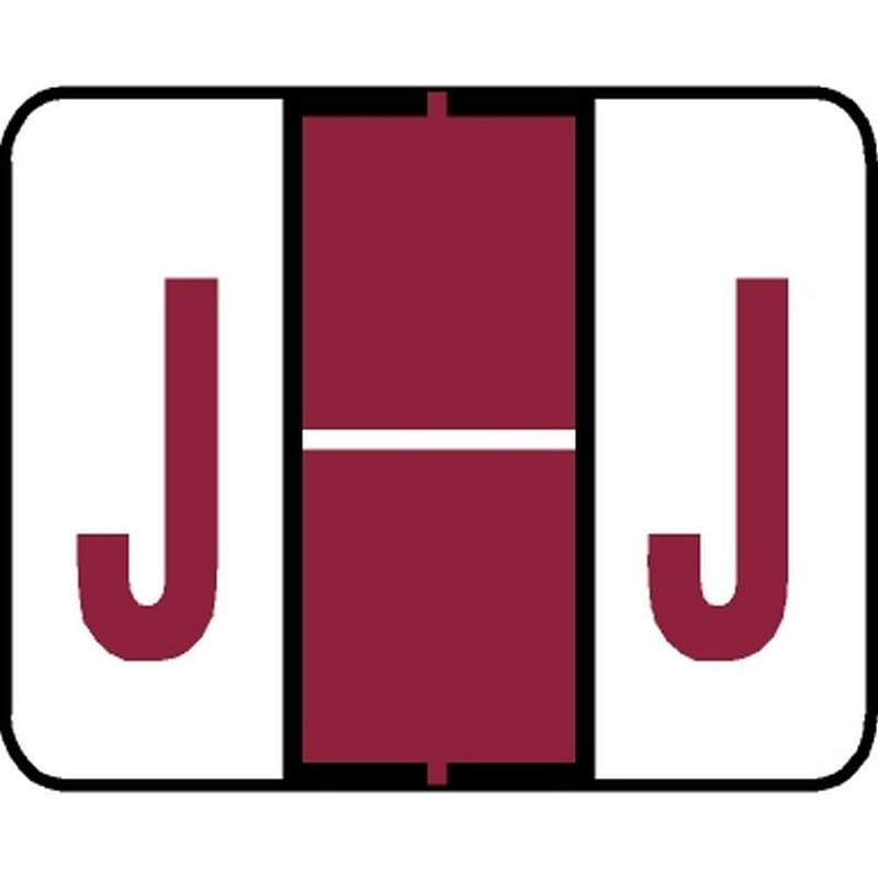 Tab Compatible "J" Labels, Vinyl Kimdura Stock, 1" X 1.25" Individual Letters - Roll of 500 - Image 2