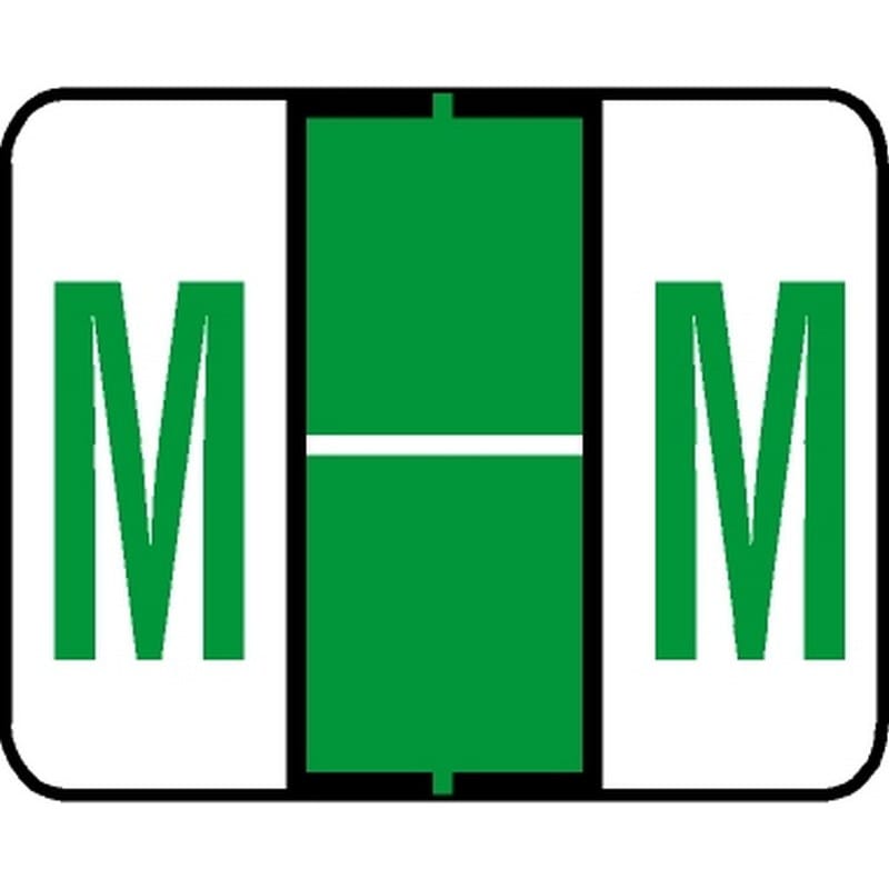 Tab Compatible "M" Labels, Vinyl Kimdura Stock, 1" X 1.25" Individual Letters - Roll of 500