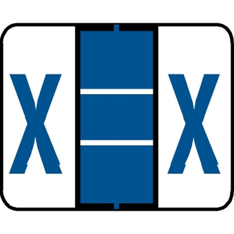 Tab Compatible "X" Labels, Vinyl Kimdura Stock, 1" X 1.25" Individual Letters - Roll of 500 - Image 2