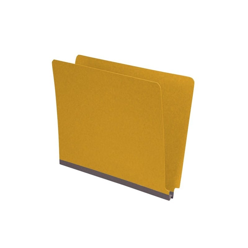 Yellow Type III Pressboard Folders, Full Cut END TAB, Letter Size, 2" Exp. (Box of 25)