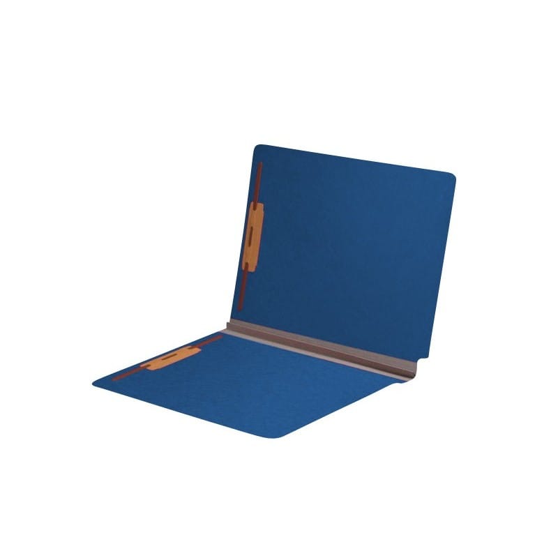 Royal Blue Type III Pressboard Folders, Full Cut END TAB, Letter Size, 2" Exp., Fastener Pos #1 & #3 (Box of 25) - Image 2