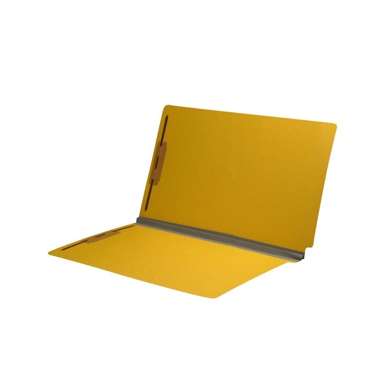Yellow Type III Pressboard Folders, Full Cut END TAB, Legal Size, 2" Exp., Fastener Pos #1 & #3 (Box of 25)