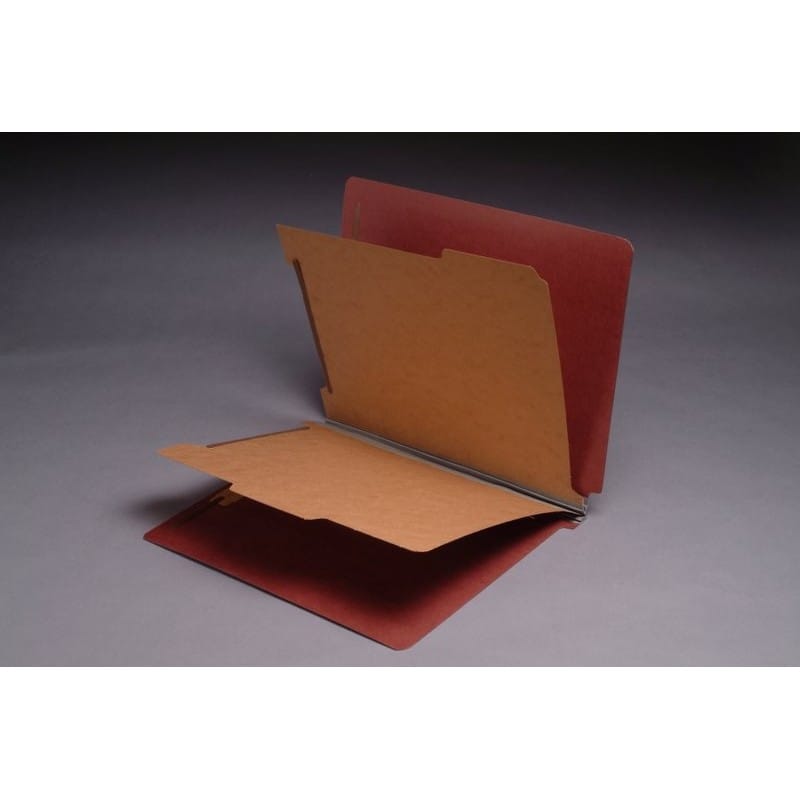 Type II Pressboard Classification Folders, Full Cut END TAB, Letter Size, 2 Divider (Box of 10)