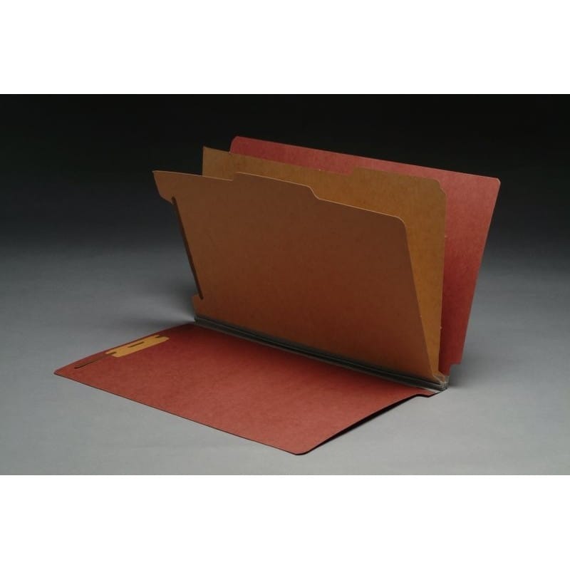 Type II Pressboard Classification Folders, Full Cut END TAB, Legal Size, 2 Divider (Box of 10)