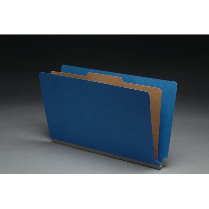 Type III Pressboard Classification Folders, Full Cut END TAB, Legal Size, 1 Divider (Box of 10)