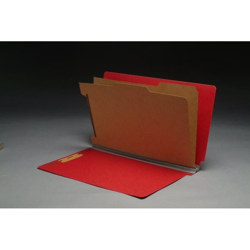 Type III Pressboard Classification Folders, Full Cut END TAB, Legal Size, 2 Divider (Box of 10)