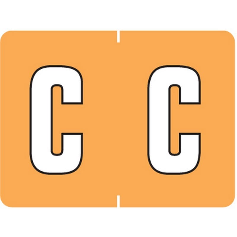 Data File Compatible "C" Labels, Laminated Stock, 15/16" X 1-1/4" Individual Letters - Roll of 500
