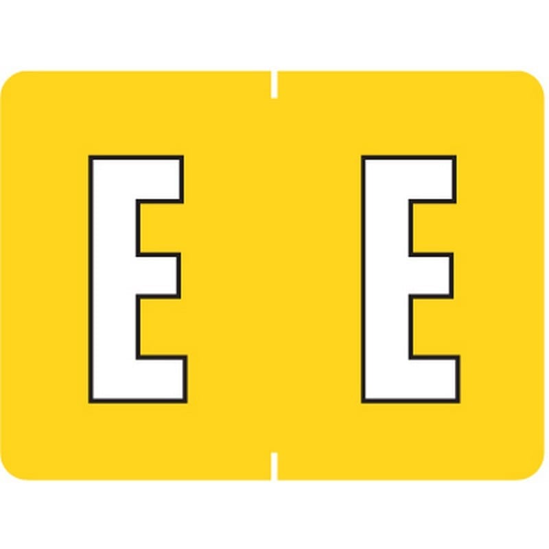 Data File Compatible "E" Labels, Laminated Stock, 15/16" X 1-1/4" Individual Letters - Roll of 500