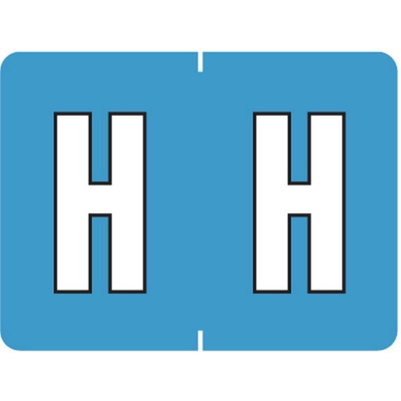 Data File Compatible "H" Labels, Laminated Stock, 15/16" X 1-1/4" Individual Letters - Roll of 500