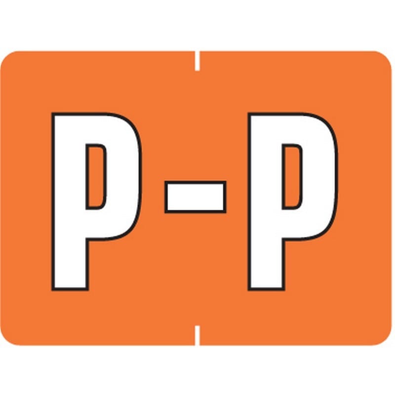 Data File Compatible "P" Labels, Laminated Stock, 15/16" X 1-1/4" Individual Letters - Roll of 500
