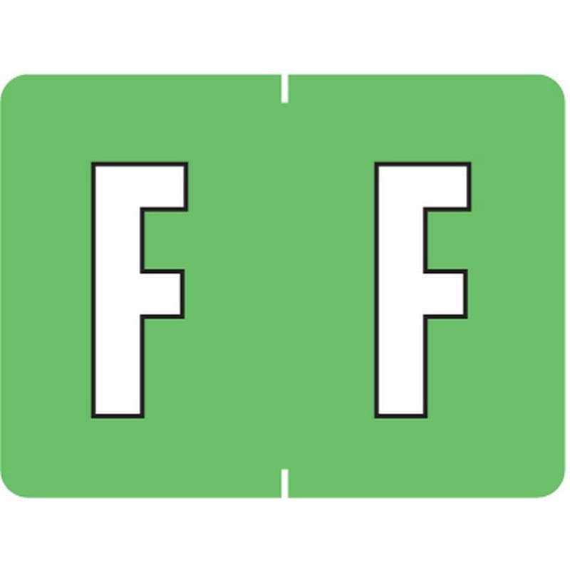 Data File Compatible "F" Labels, Laminated Stock, 15/16" X 1-1/4" Individual Letters - Pack of 256