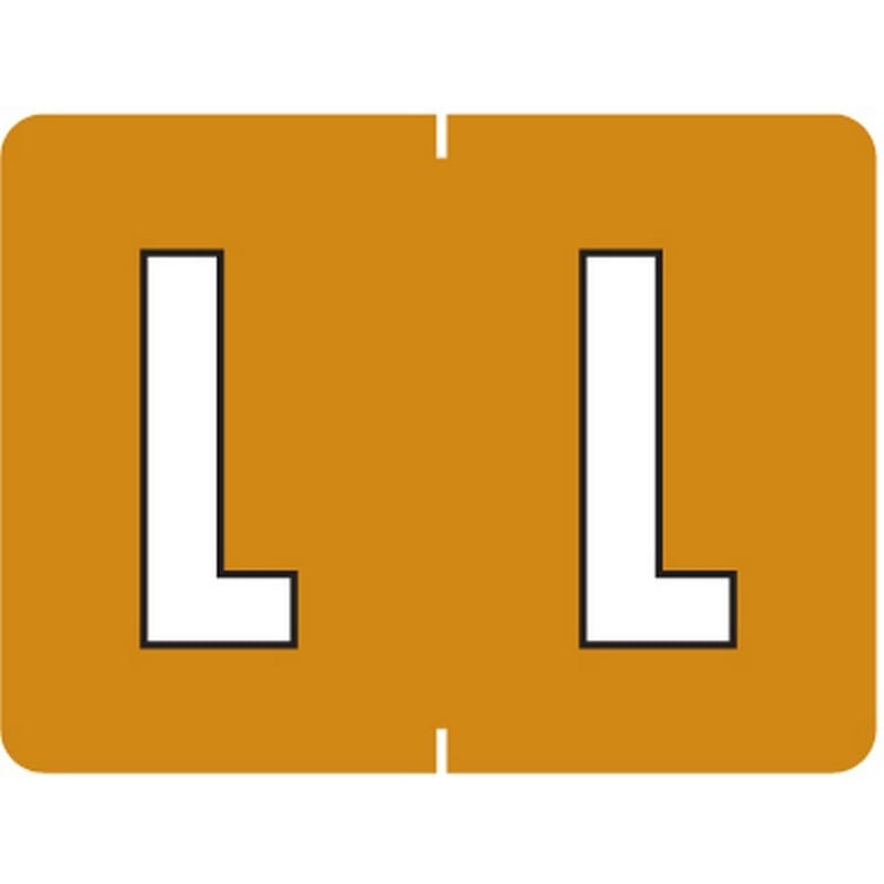 Data File Compatible "L" Labels, Laminated Stock, 15/16" X 1-1/4" Individual Letters - Pack of 256