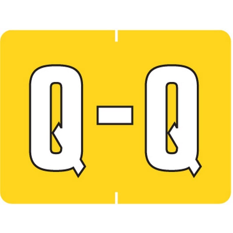 Data File Compatible "Q" Labels, Laminated Stock, 15/16" X 1-1/4" Individual Letters - Roll of 500