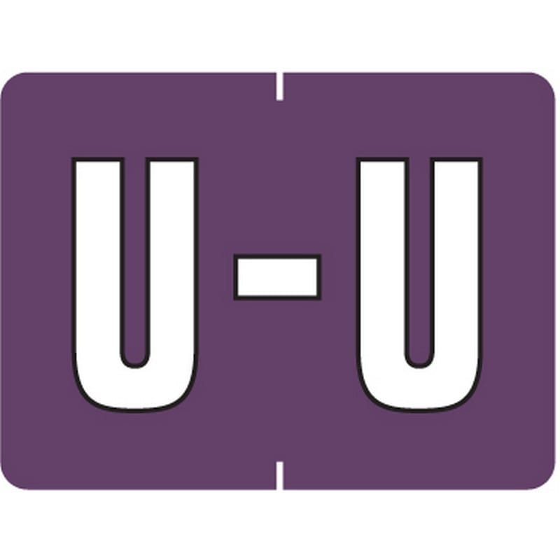 Data File Compatible "U" Labels, Laminated Stock, 15/16" X 1-1/4" Individual Letters - Roll of 500