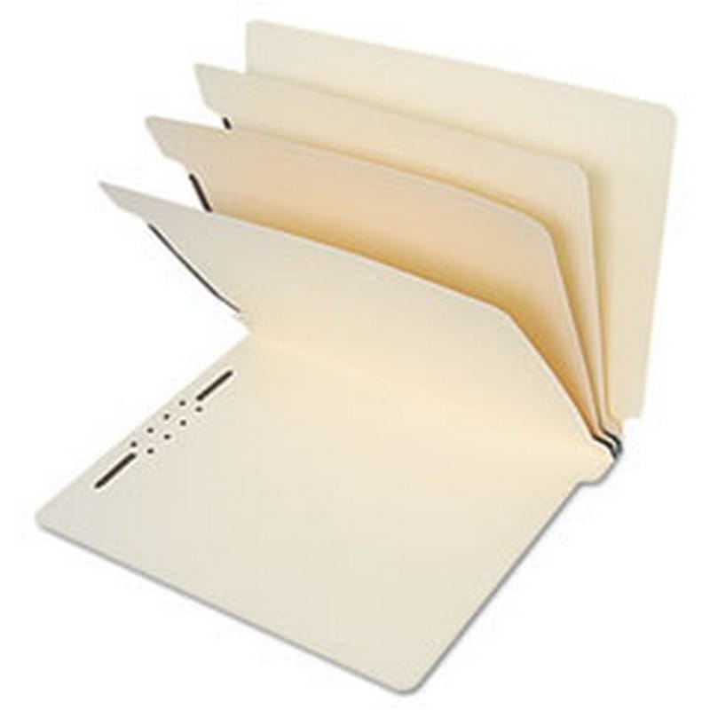 SJ Paper Manila End Tab Classification Folders, Letter, Six-Section, 15/Box