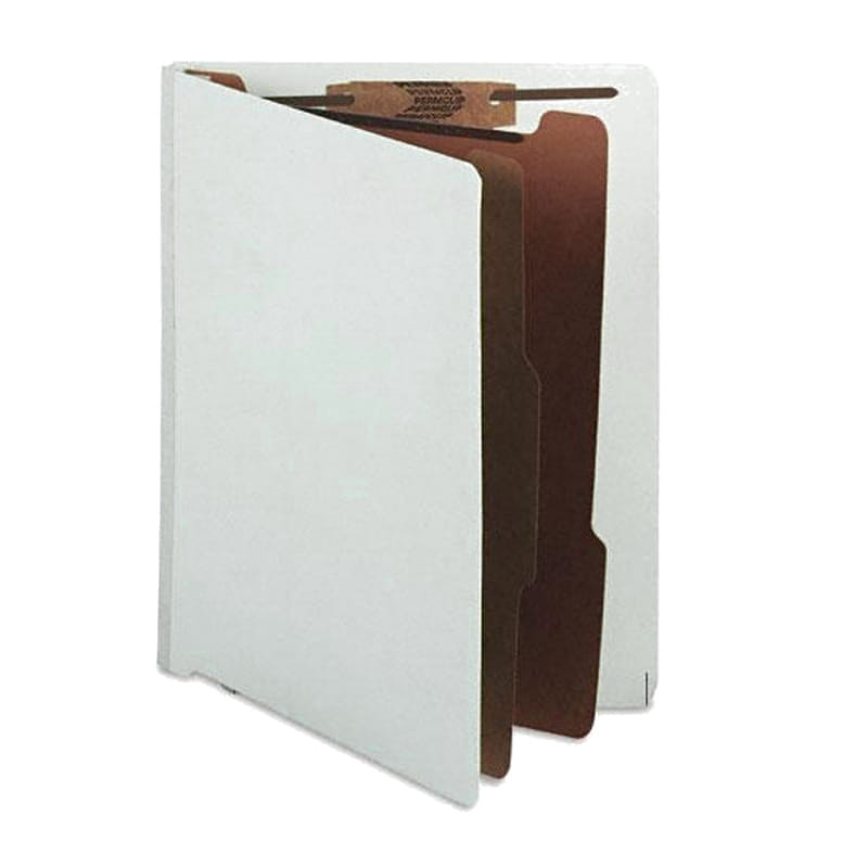 SJ Paper Pressboard End Tab Classification Folder, Letter, Six-Section, Gray, 15/Box